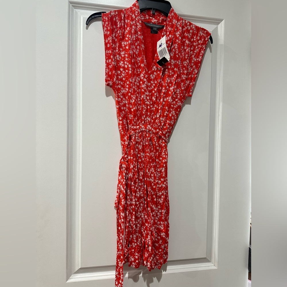 NWT French connection red white dress